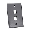 Quest Technology International Keystone Wall Plate, Single-Gang - 2 Port, Gray NFP-1020